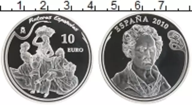 Монета 10 евро Испании 2010 года Серебро Франциско Гойя