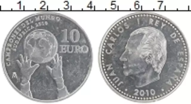 Монета 10 евро Испании 2010 года Серебро Хуан Карлос I