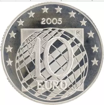 Монета 10 евро Италии 2005 года Серебро 60 лет Миру и свободе в Европе