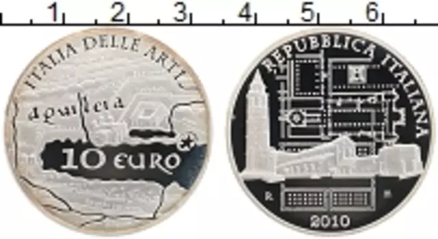 Монета 10 евро Италии 2010 года Серебро Искусство Италии