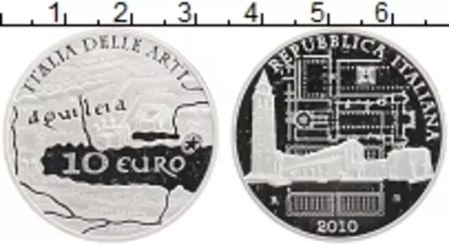 Монета 10 евро Италии 2010 года Серебро Искусство Италии
