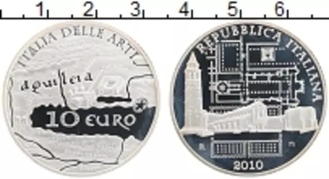 Монета 10 евро Италии 2010 года Серебро Искусство Италии