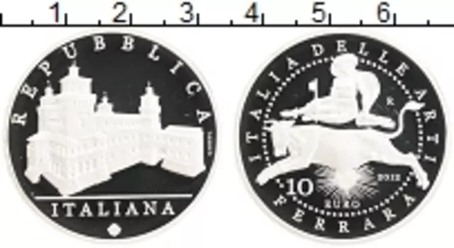 Монета 10 евро Италии 2012 года Серебро Искусство Италии