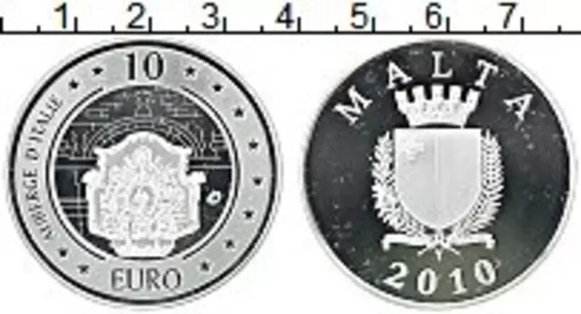 Монета 10 евро Мальты 2010 года Серебро Культурное наследие