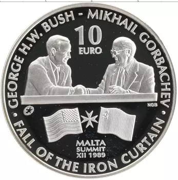 Монета 10 евро Мальты 2015 года Серебро Встреча М