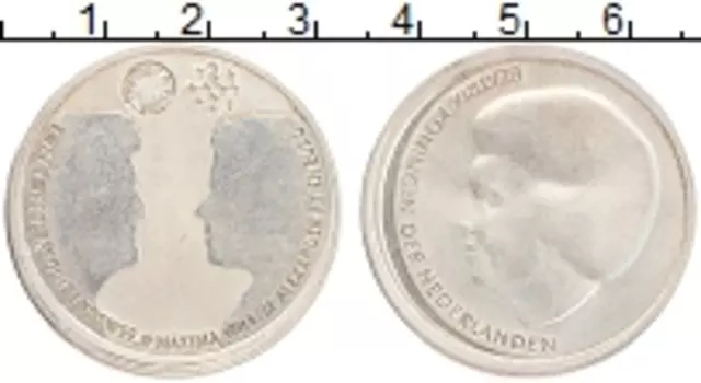 Монета 10 евро Нидерланд 2002 года Серебро Свадьба Виллем-Александр и Максима