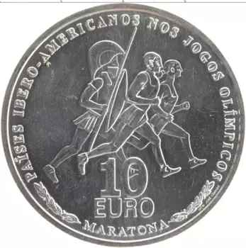 Монета 10 евро Португалии 2007 года Серебро Серия Иберо-Америка