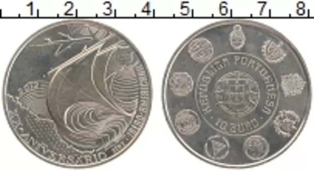 Монета 10 евро Португалии 2012 года Медно-никель 20 лет серии Иберо-Америка