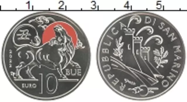 Монета 10 евро Сан-Марино 2022 года Медно-никель Китайский лунный календарь