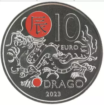 Монета 10 евро Сан-Марино 2023 года Медно-никель Китайский гороскоп - Год Дракона