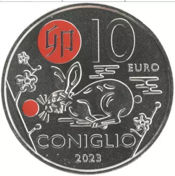 Монета 10 евро Сан-Марино 2023 года Медно-никель Китайский гороскоп - Год Кролика
