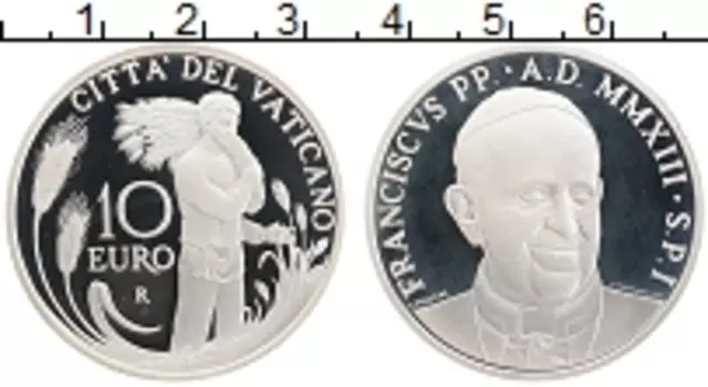 Монета 10 евро Ватикана 2013 года Серебро 50-й Международный день молитвы о призваниях
