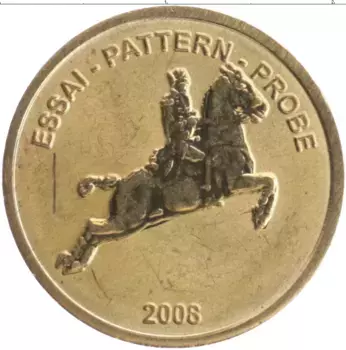 Монета 10 евроцентов Европы 2008 года Латунь Проба