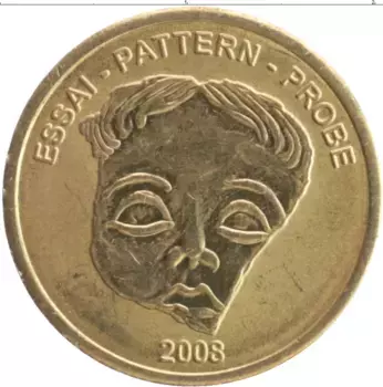 Монета 10 евроцентов Европы 2008 года Латунь Проба