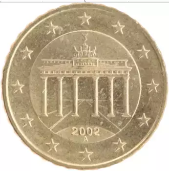 Монета 10 евроцентов Германии 2002 года Латунь Бранденбургские ворота