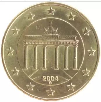Монета 10 евроцентов Германии 2004 года Латунь G