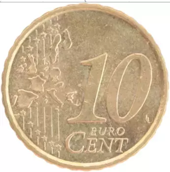 Монета 10 евроцентов Испании 2003 года Латунь