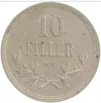 Монета 10 филлеров Венгрии 1915 года Медно-никель