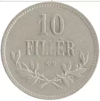 Монета 10 филлеров Венгрии 1915 года Медно-никель