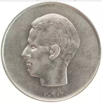 Монета 10 франков Бельгии 1970 года Медно-никель Король Бодуэн