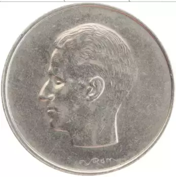 Монета 10 франков Бельгии 1974 года Медно-никель Король Бодуэн