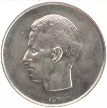Монета 10 франков Бельгии 1975 года Медно-никель Король Бодуэн