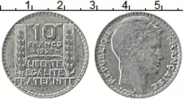 Монета 10 франков Франции 1932 года Серебро