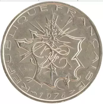 Монета 10 франков Франции 1976 года Бронза