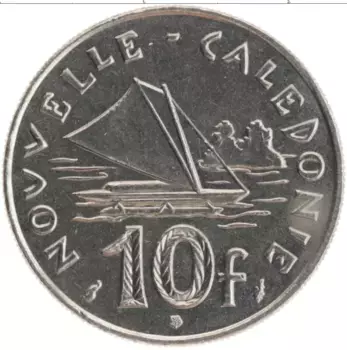 Монета 10 франков Новой Каледонии 1990 года Медно-никель