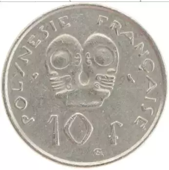 Монета 10 франков Полинезии 1973 года Медно-никель