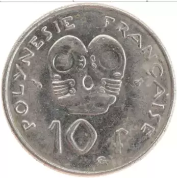 Монета 10 франков Полинезии 2000 года Медно-никель