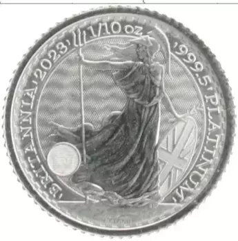Монета 10 фунтов Англии 2023 года Платина Британия