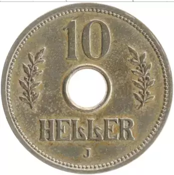 Монета 10 геллеров Немецкой Африки 1909 года Медно-никель J Вильгельм II