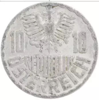Монета 10 грош Австрии 1953 года Алюминий