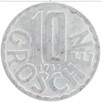 Монета 10 грош Австрии 1961 года Алюминий