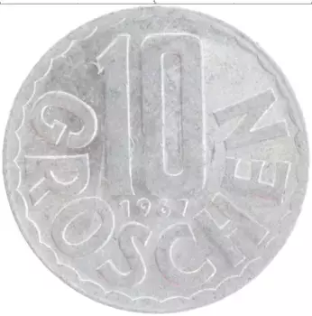 Монета 10 грош Австрии 1967 года Алюминий