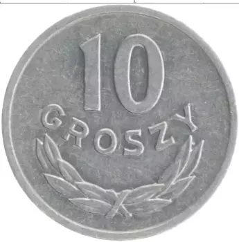 Монета 10 грош Польши 1967 года Алюминий