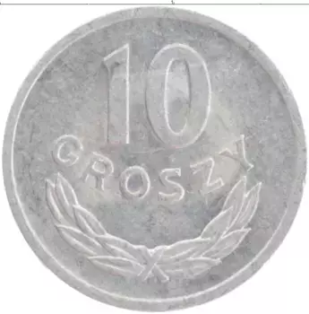 Монета 10 грош Польши 1975 года Алюминий