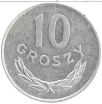 Монета 10 грош Польши 1976 года Алюминий