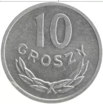 Монета 10 грош Польши 1980 года Алюминий