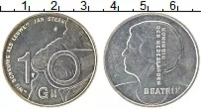 Монета 10 гульденов Нидерланд 1996 года Серебро 370 лет со дня рождения Яна Стена