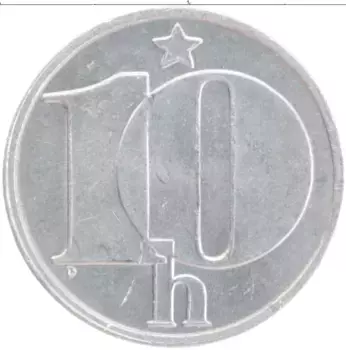 Монета 10 хеллеров Чехословакии 1978 года Алюминий