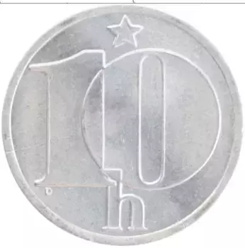 Монета 10 хеллеров Чехословакии 1989 года Алюминий