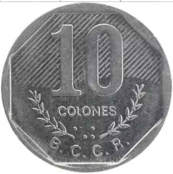 Монета 10 колон Коста-Рики 1992 года Медно-никель