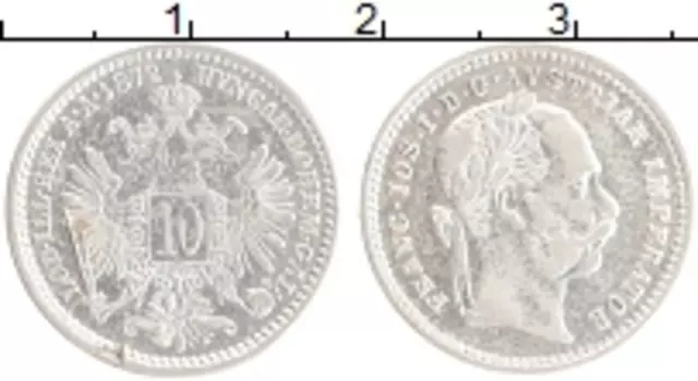 Монета 10 крейцеров Австрии 1872 года Серебро Франц Иосиф I