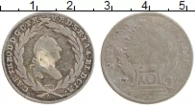 Монета 10 крейцеров Баварии 1779 года Серебро Карл Теодор