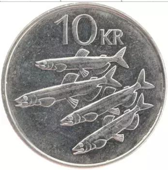 Монета 10 крон Исландии 2006 года Медно-никель