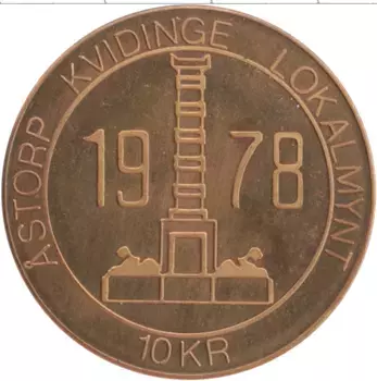 Монета 10 крон Швеции 1978 года Бронза Городские деньги