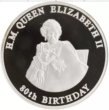 Монета 10 квач Малави 2006 года Серебро 80-летие Королевы Елизаветы II