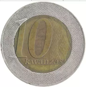 Монета 10 кванза Анголы 2012 года Биметалл